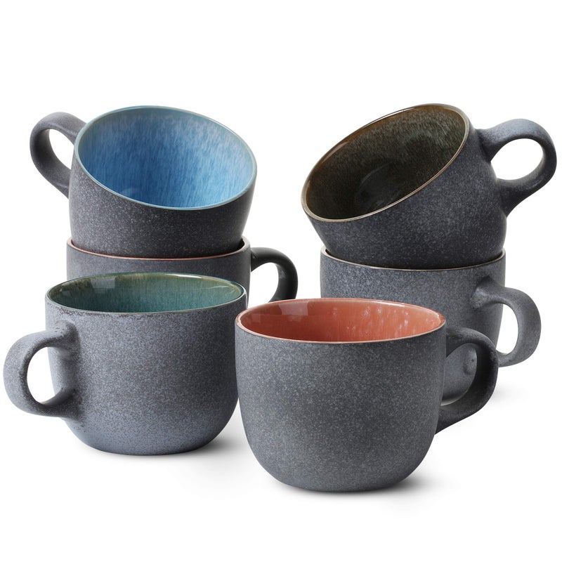Brew To A Tea BTaT- Coffee Mug Set, Set of 6, 14 oz(415ml), Coffee Cup Set, Christmas Gifts - Image 1